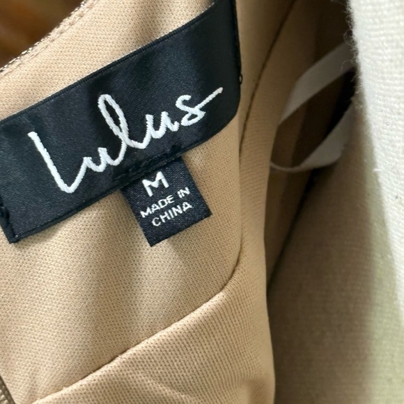 Lulus Keeps Getting Better Metallic Shimmer Gold Skater Dress NWT Sz. Medium - Picture 11 of 14